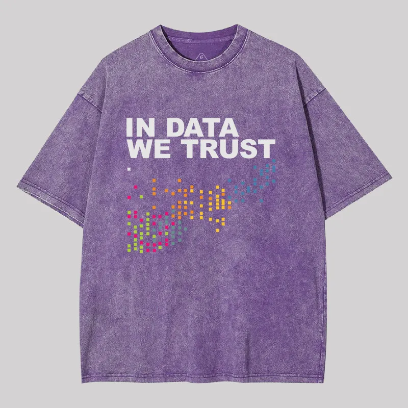 In Big Data We Trust Geek Washed T-shirt - Image 7