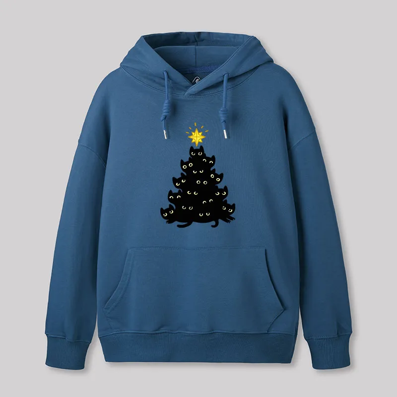 Alternative view of Meowy Christmas Geek Hoodie