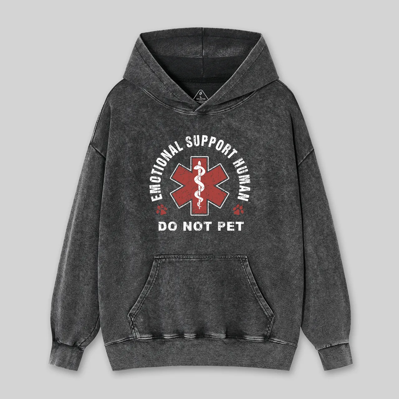 Alternative view of Emotional Support Human Washed Hoodie