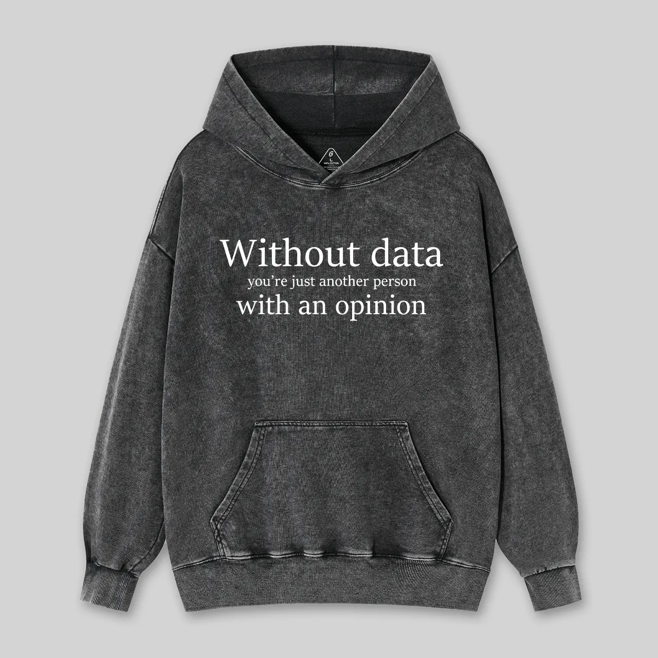 Alternative view of Without Data You're Just Another Person Washed Hoodie