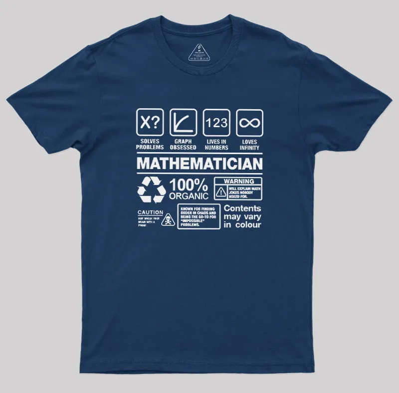 Alternative view of Mathematician Geek T-Shirt