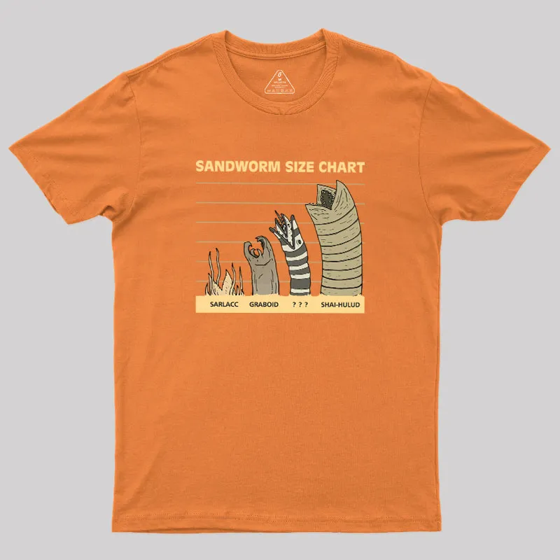 Sandworm Size Chart Geek T-Shirt - Image 7