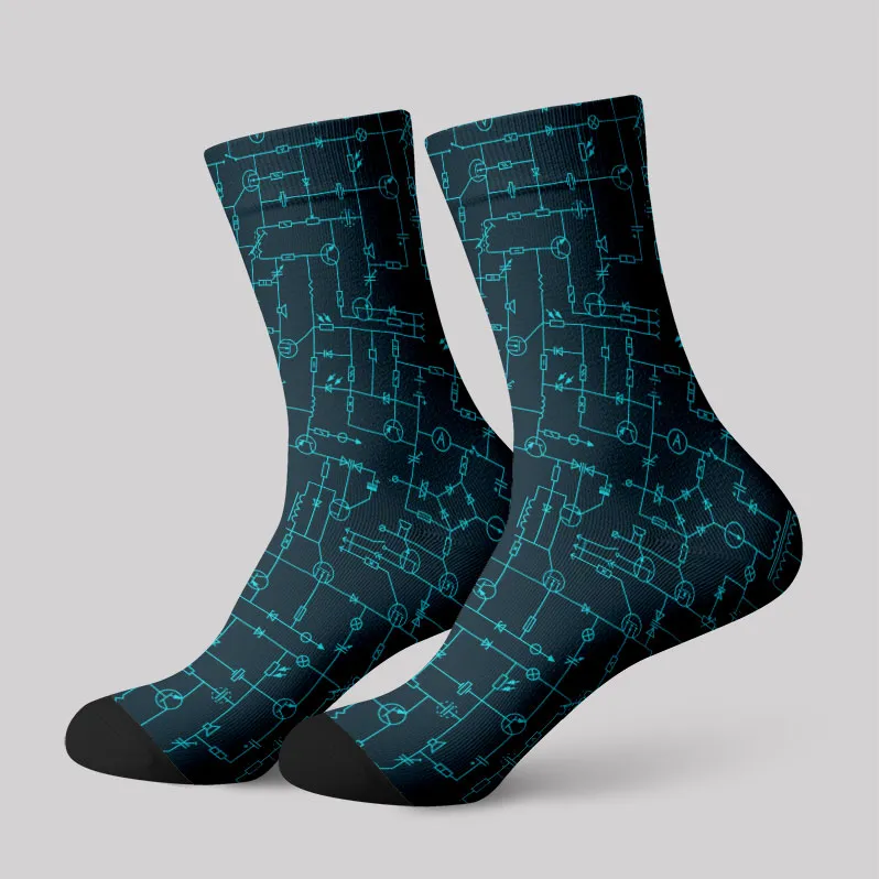 Electronic Components Arrow Dark Blue Men's Socks