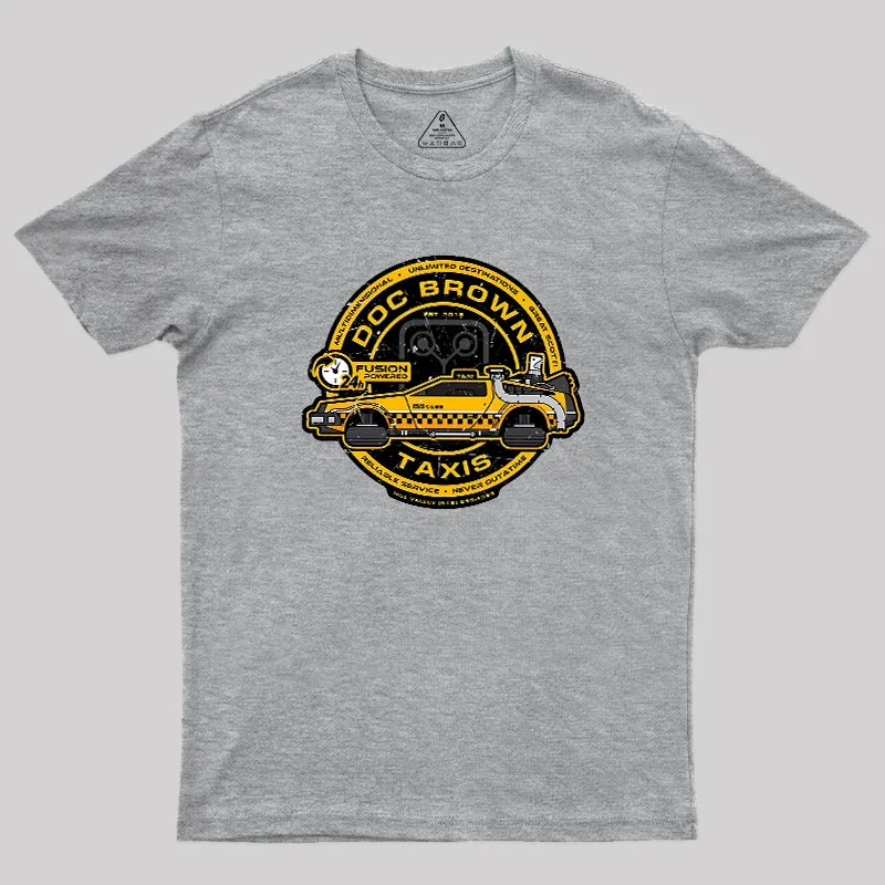 Doc Brown Taxis Geek T-Shirt - Image 4