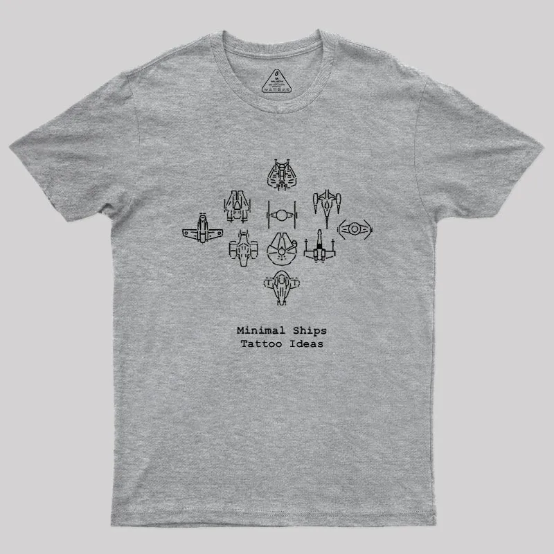 Alternative view of Minimal Ships Geek T-Shirt