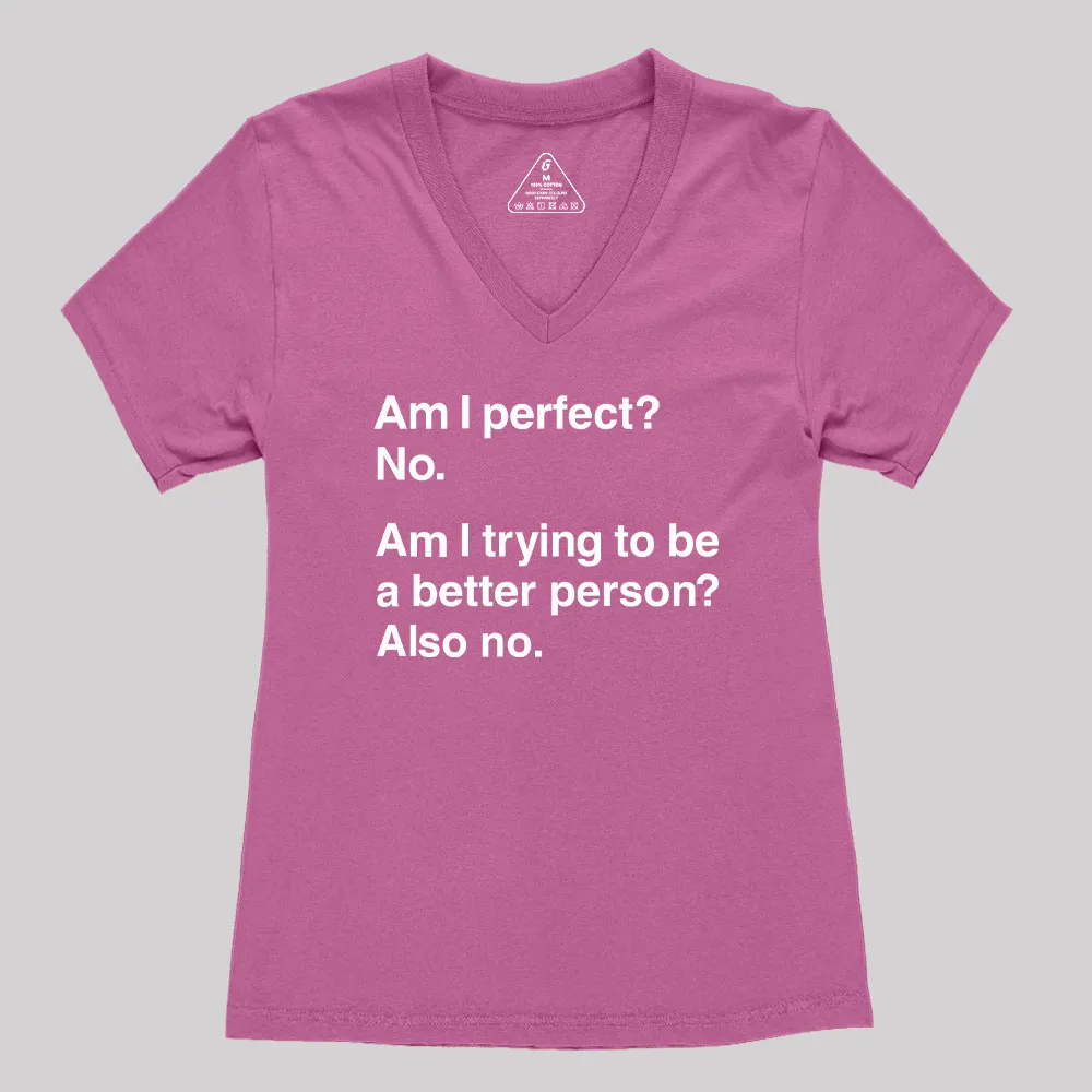 Am I Perfect No Women's V-Neck T-shirt - Image 2