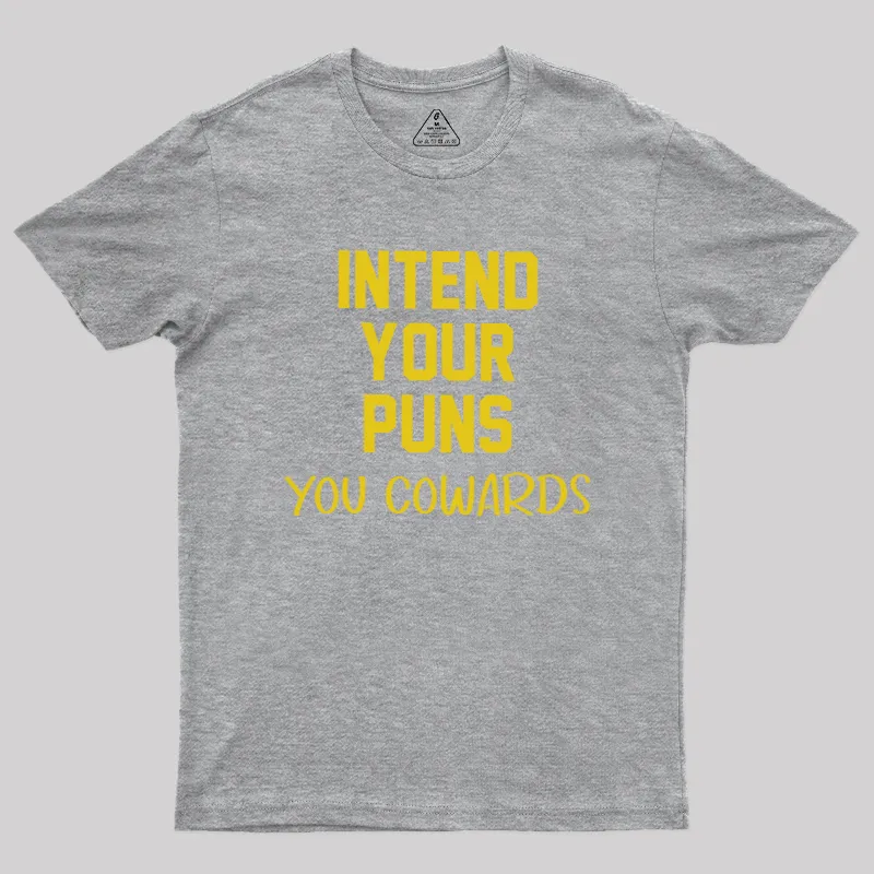 Intend your puns yellow Geek T-Shirt - Image 4