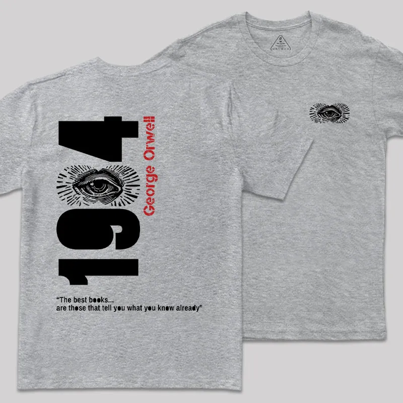 1984 Waching You Front and Back Printed Geek T-Shirt - Image 4