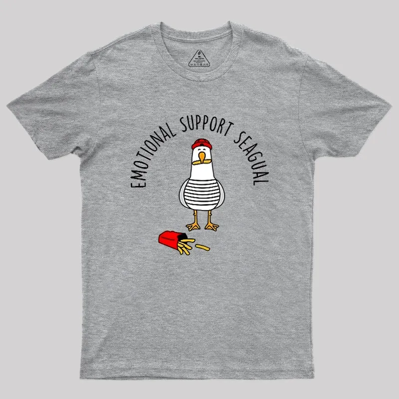 EMOTIONAL SUPPORT SEAGULL Geek T-Shirt - Image 4