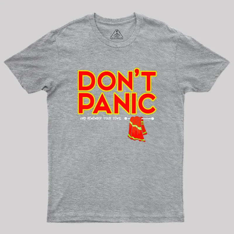 Don't Panic With Towel Geek T-Shirt - Image 4