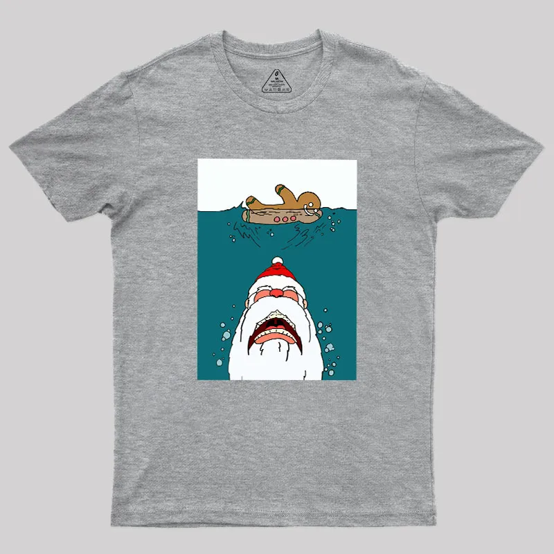 Santa Shark Geek T-Shirt - Image 4