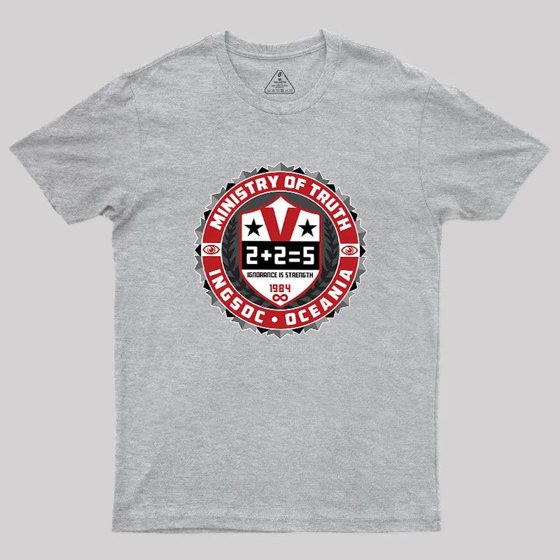 George Orwell 1984 Dystopia Ministry Of Truth Geek T-Shirt - Image 4