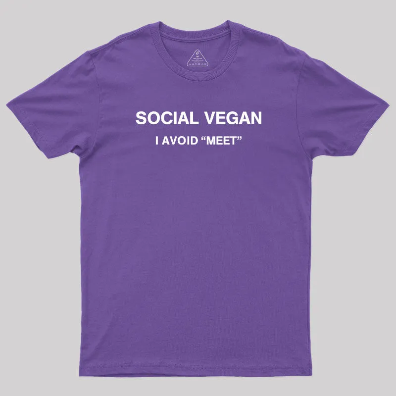 Social Vegan I Avoid Meet T-Shirt - Image 6
