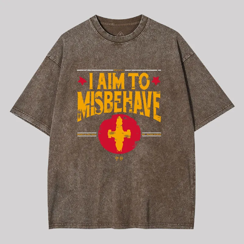 Alternative view of I Aim to Misbehave Firefly Geek Washed T-shirt
