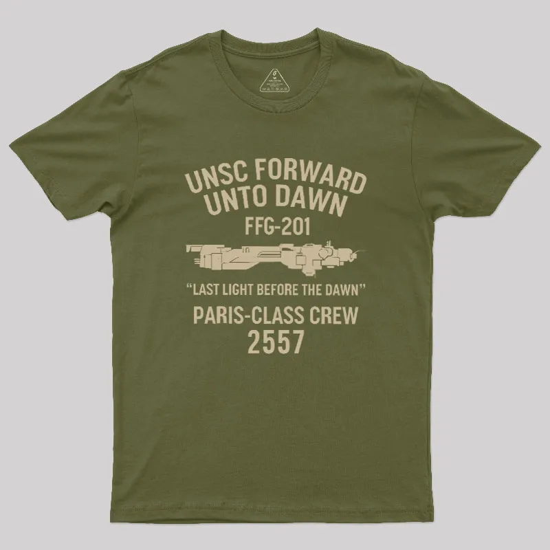 UNSC Forward Unto Dawn Geek T-Shirt - Image 3