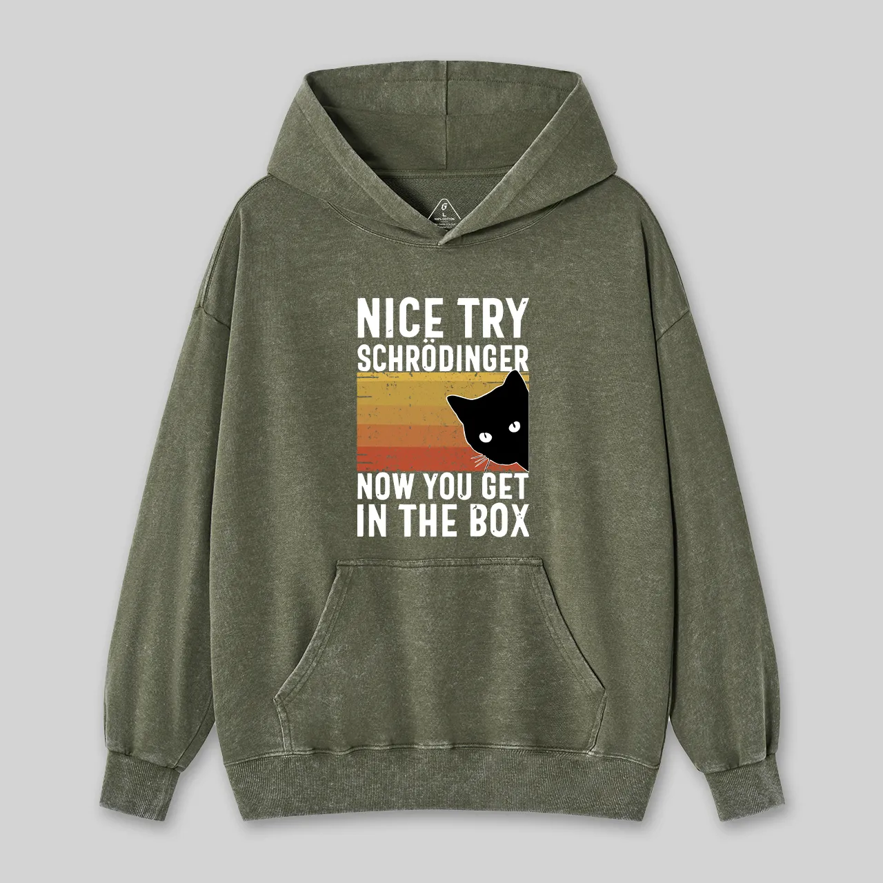You Get Schrodinger's cat In The Box Nerd Washed Hoodie - Image 3