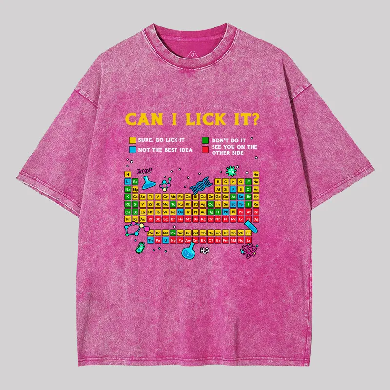 Can I Lick It Periodic Table Geek Washed T-shirt - Image 6