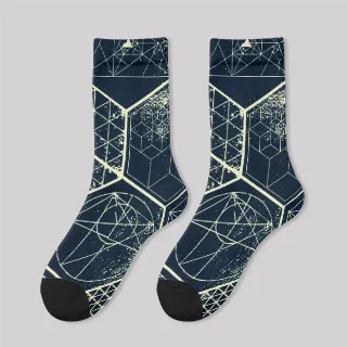 The Beauty of Mathematics Geometric Figures Men's Socks