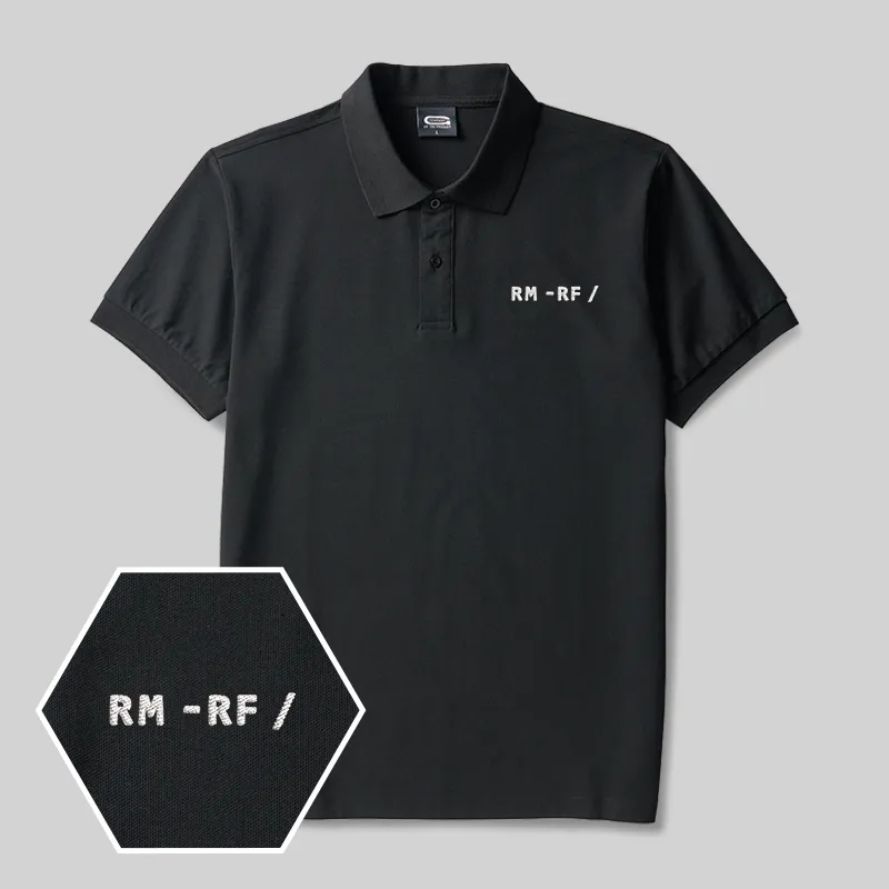 Alternative view of Root Destroyer Geek Embroidered Polo Shirts