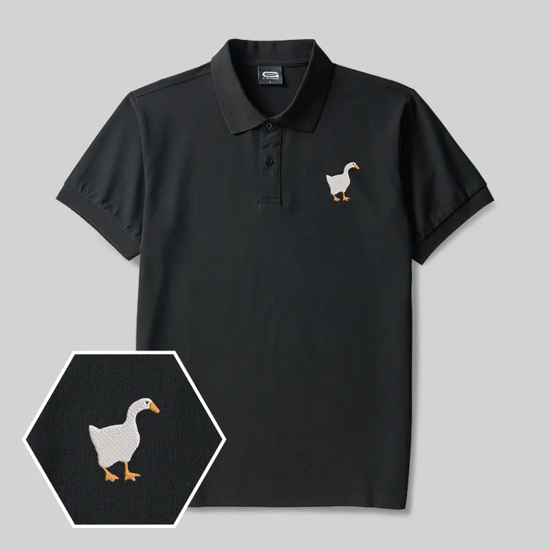 Goose Geek Embroidered Polo Shirts
