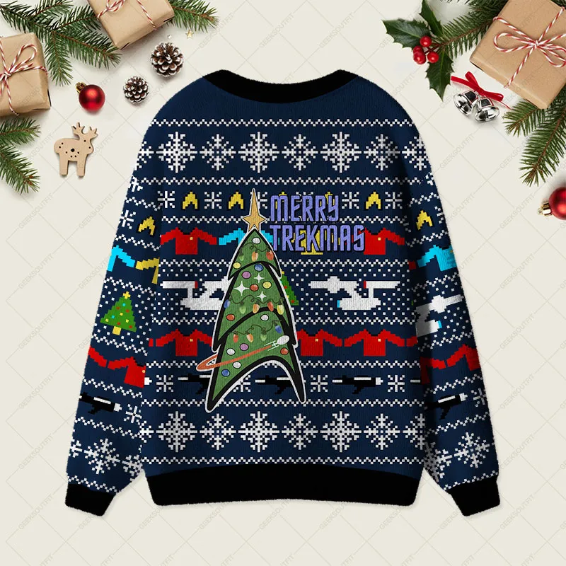 Merry Trekmas Geek Ugly Cardigan Sweaters