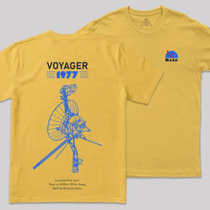 VOYAGER 1977 Front and Back Printed Geek T-Shirt - Image 7