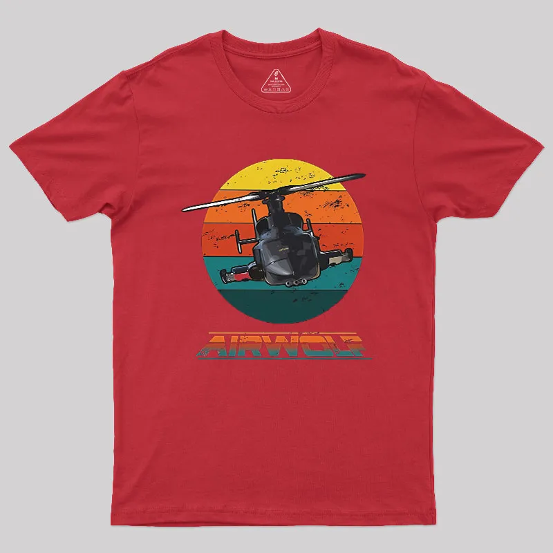 Airwolf Sunset 1980s Retro Geek T-Shirt - Image 5