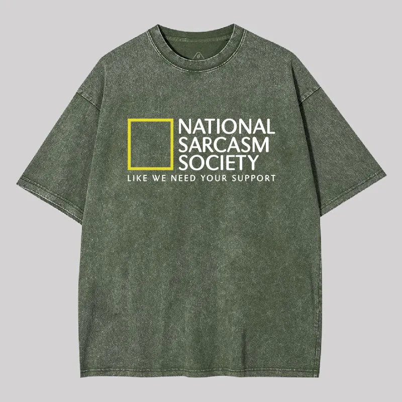 National Sarcasm Society Washed T-shirt - Image 5