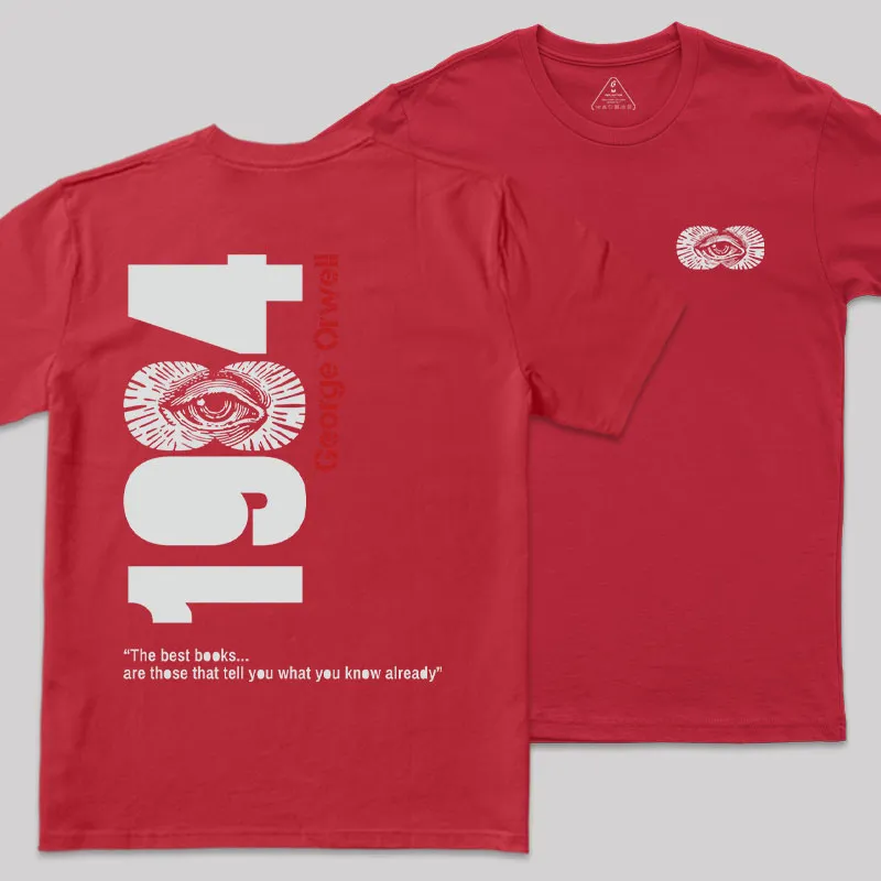 1984 Waching You Front and Back Printed Geek T-Shirt - Image 7