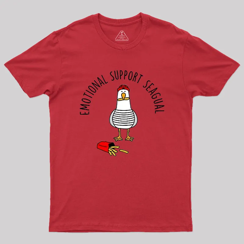 EMOTIONAL SUPPORT SEAGULL Geek T-Shirt - Image 5
