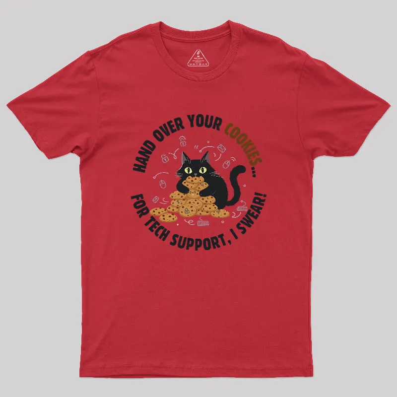 Cookie Negotiator Tech Support Geek T-Shirt - Image 2