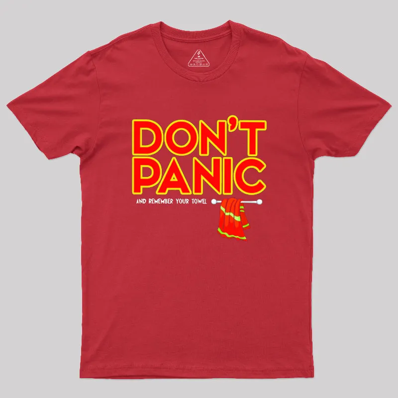 Don't Panic With Towel Geek T-Shirt - Image 5