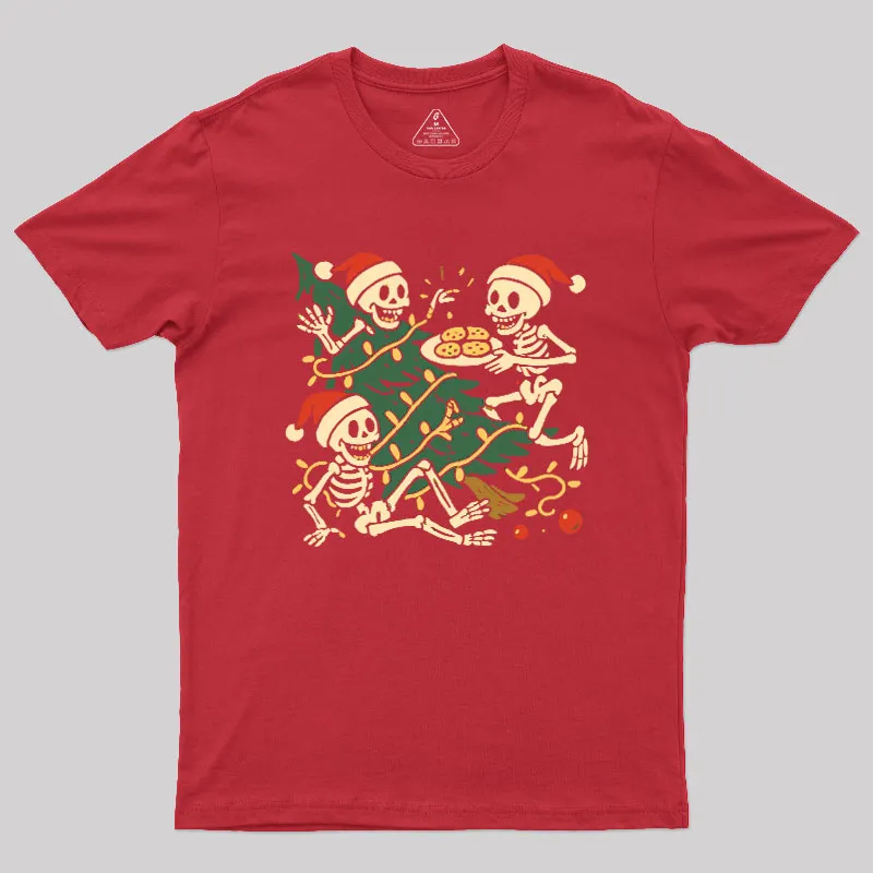 Skeleton Cookie Christmas Chaos Geek T-Shirt - Image 4