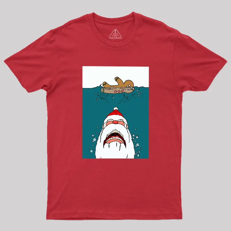 Santa Shark Geek T-Shirt - Image 5