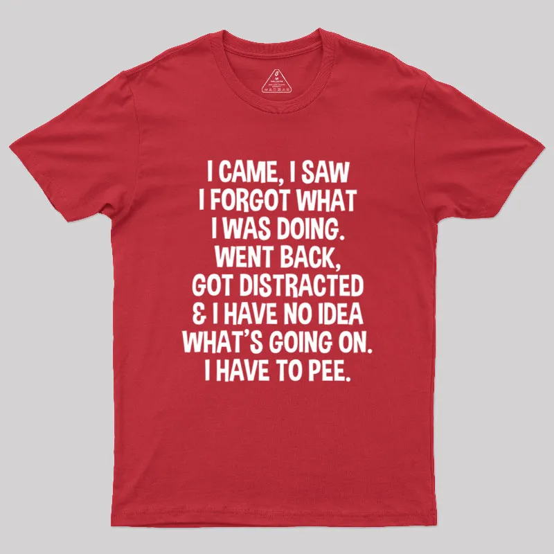 I Came I Saw I Forgot What I Was Doing Geek T-Shirt - Image 5
