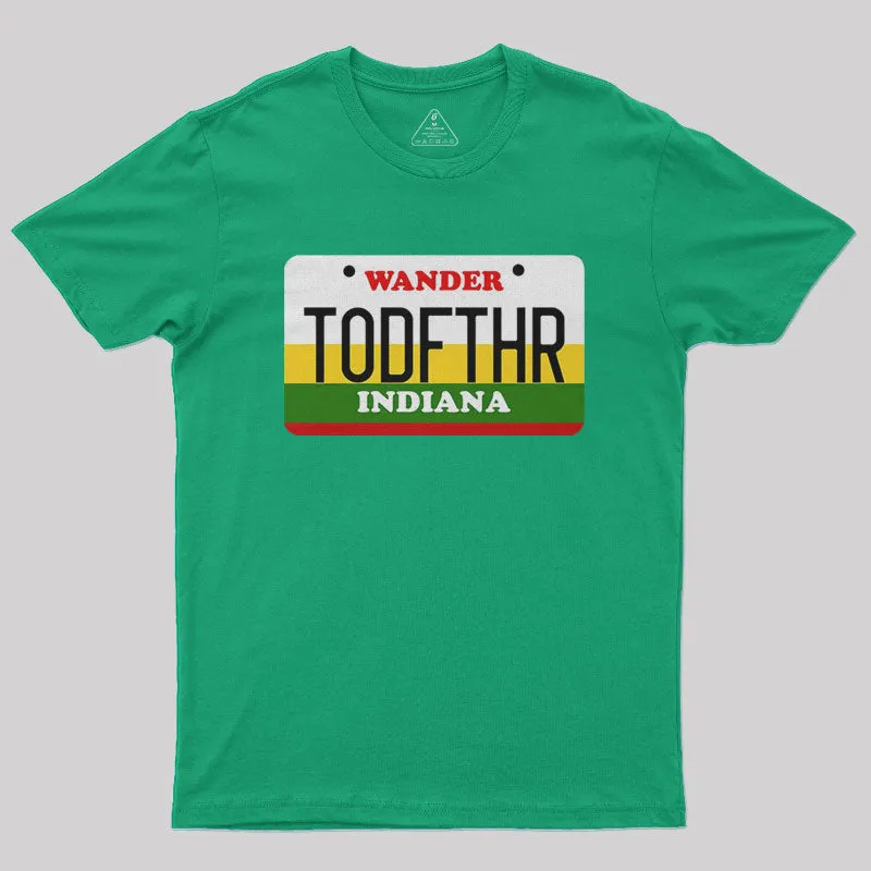 Scifi Monster TODFTHR License Plate Nerd T-Shirt - Image 4