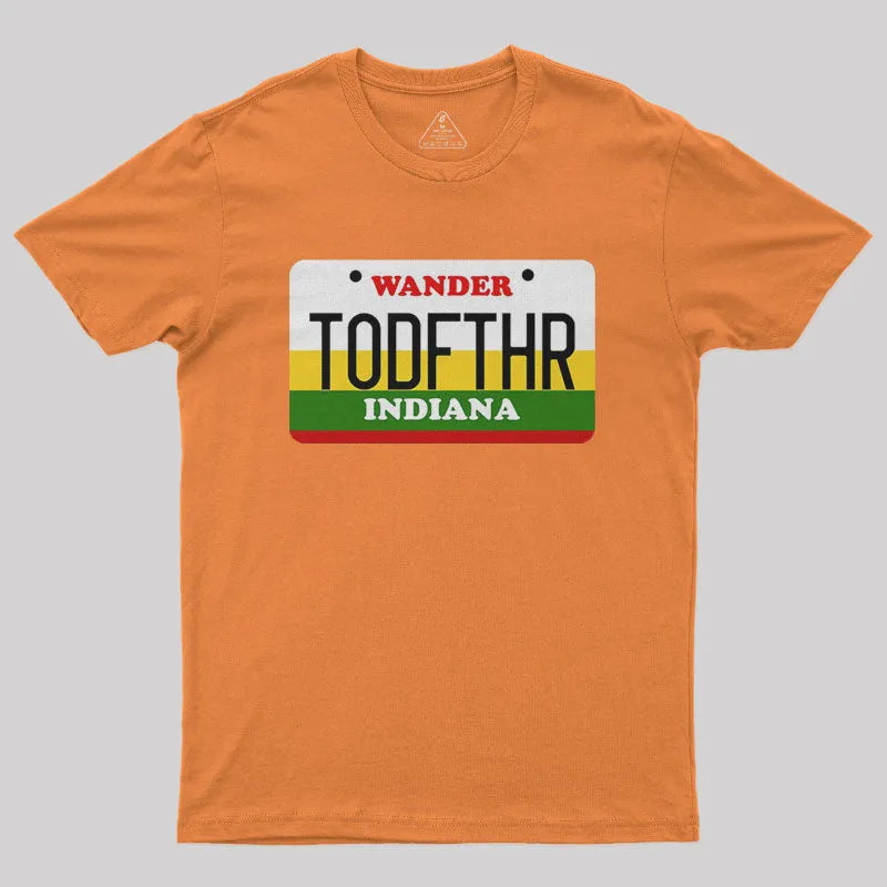 Scifi Monster TODFTHR License Plate Nerd T-Shirt - Image 6