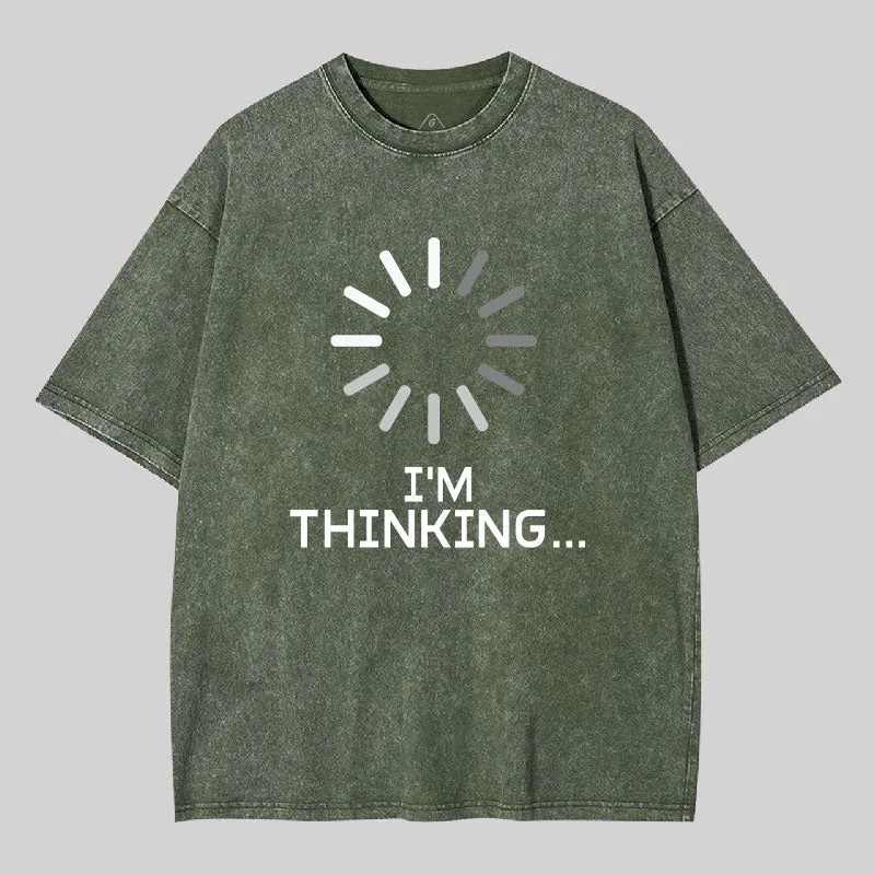 I'm Thinking Loading Wheel Washed T-Shirt - Image 5