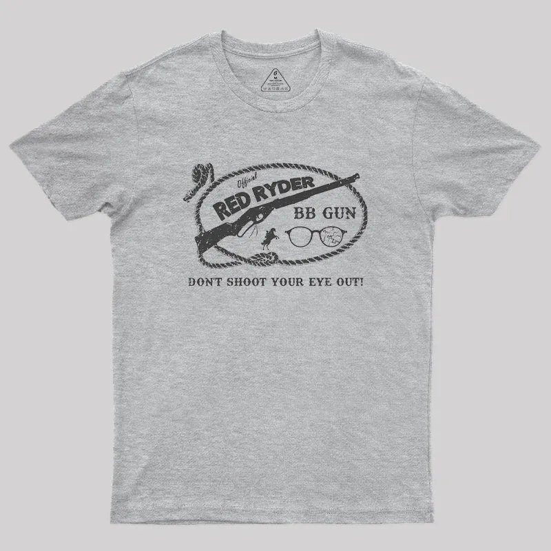 Christmas Story Red Ryder BB Gun Geek T-Shirt - Image 10