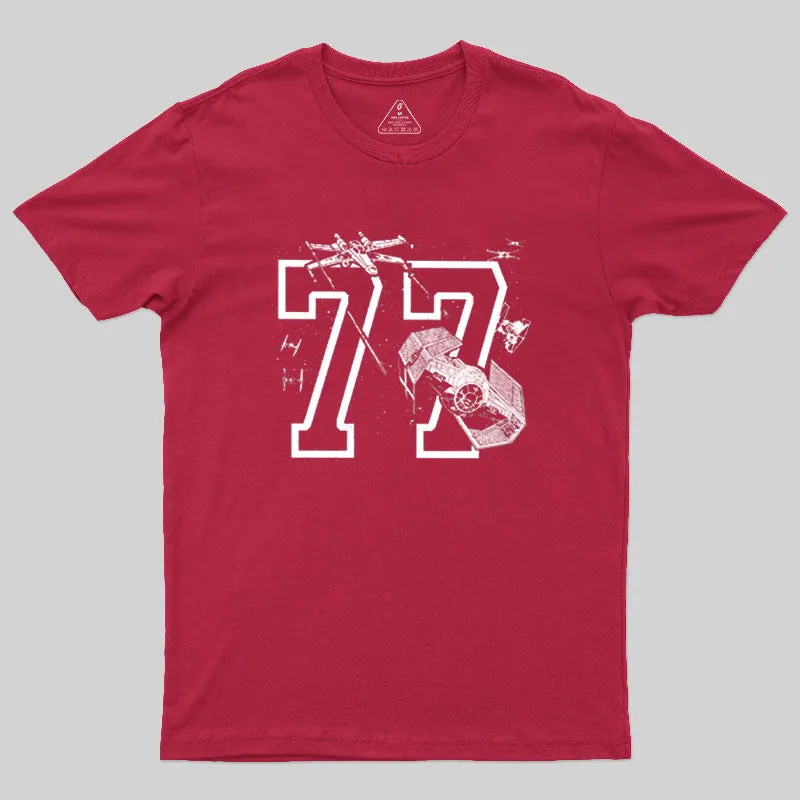 77 Athletic Print Geek T-Shirt - Image 5