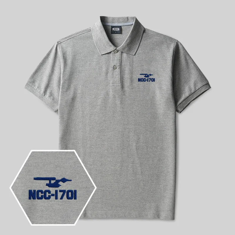 Scifi Spacecraft Geek Embroidered Polo Shirts