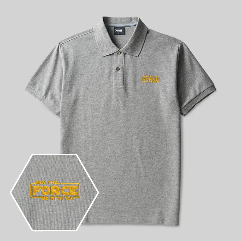 May The Force Geek Embroidered Polo Shirts - Image 3