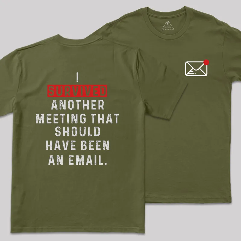 Meeting Survivor Front and Back Printed Geek T-Shirt - Image 3