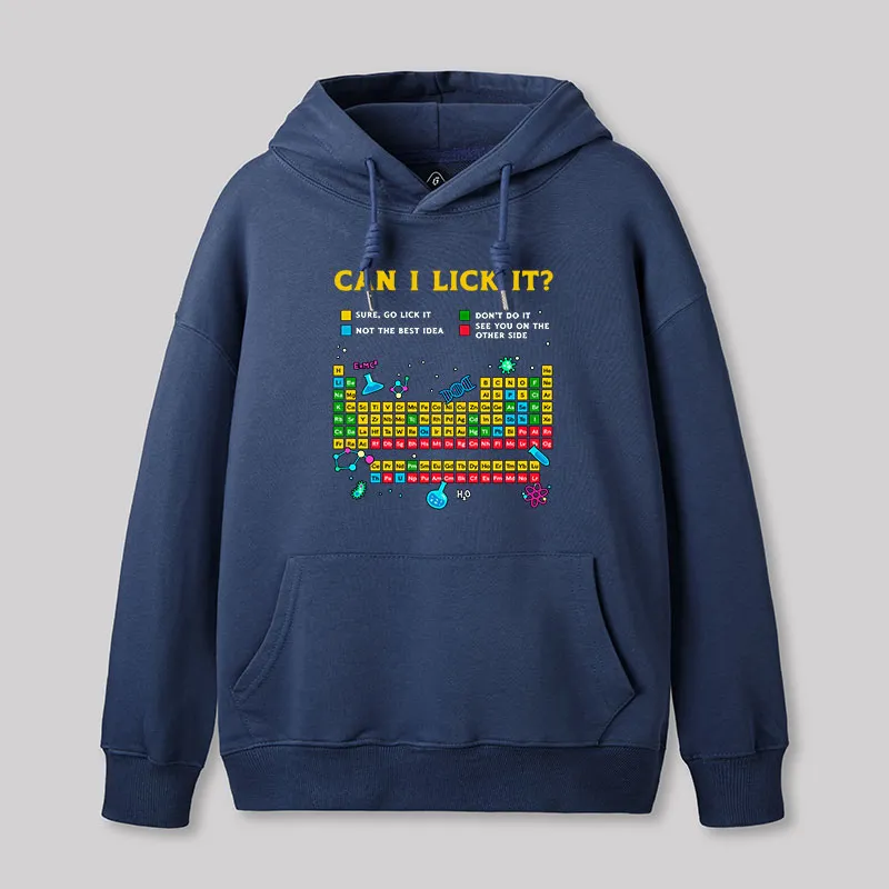 Alternative view of Can I Lick It Periodic Table Geek Hoodie