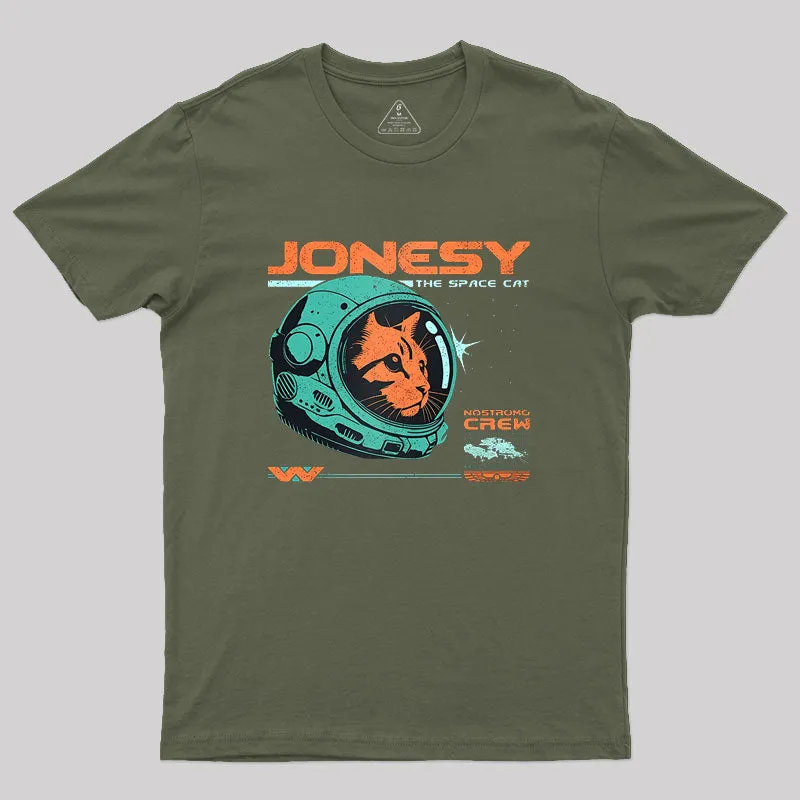Jonesy The Space Cat Geek T-Shirt - Image 3