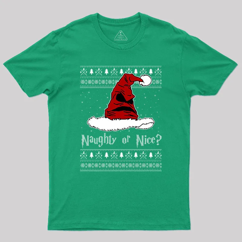 Naughty Or Nice Sorting Santa Claus Geek T-Shirt - Image 8