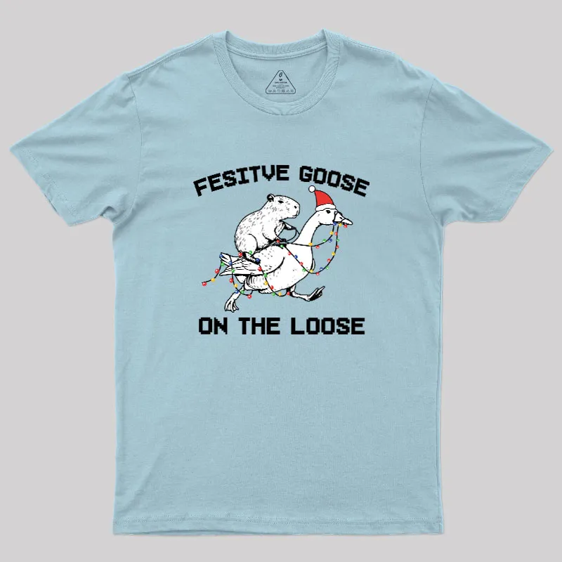 Festive Goose On The Loose Geek T-Shirt - Image 9