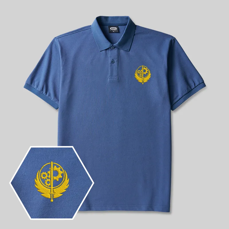 Alternative view of Brotherhood of Steel Geek Embroidered Polo Shirt