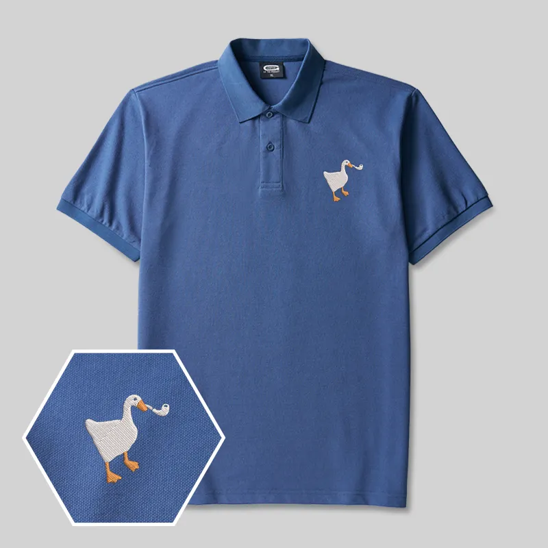 Alternative view of Pipe Goose Geek Embroidered Polo Shirts