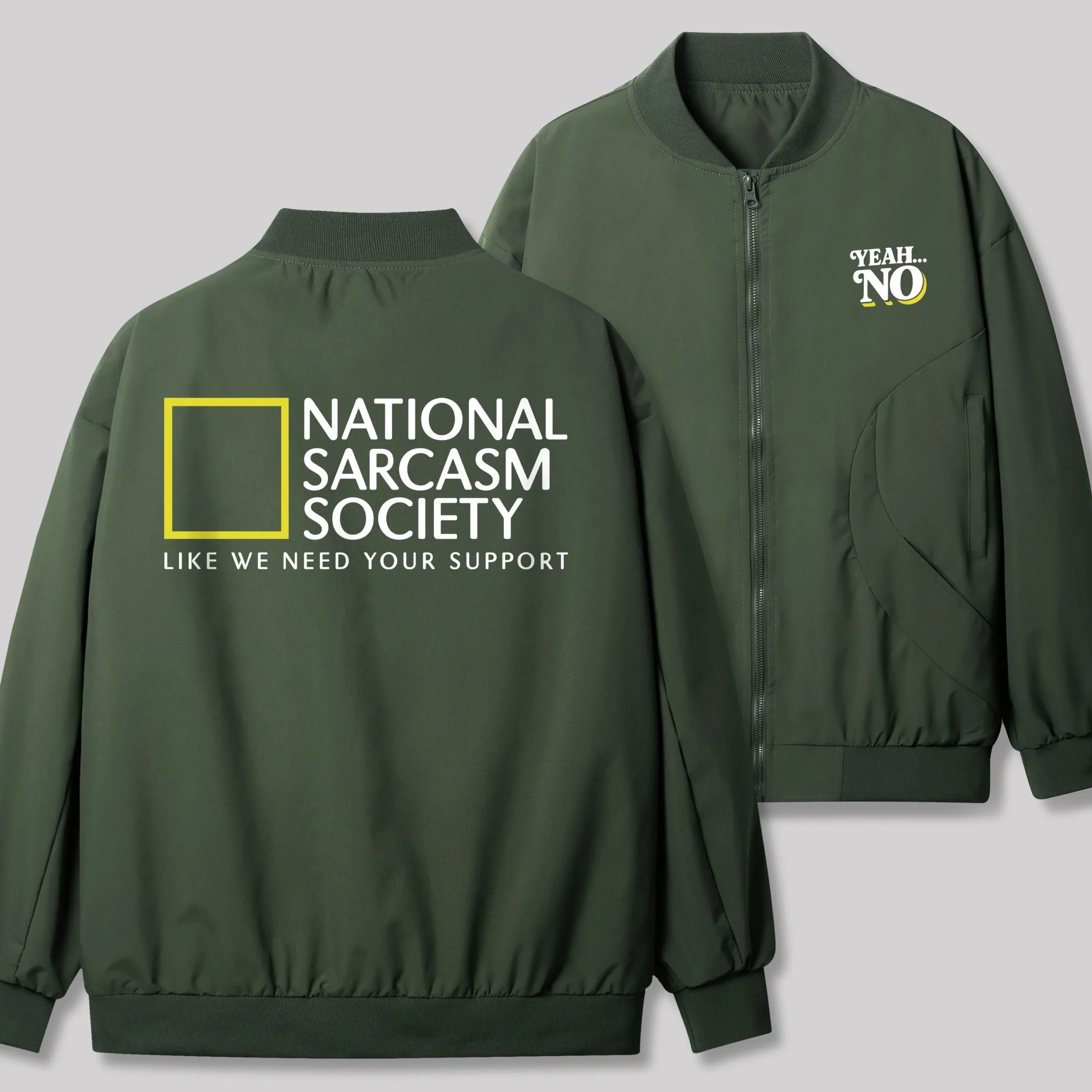 Alternative view of National Sarcasm Society Geek Classic Bomber Jacket